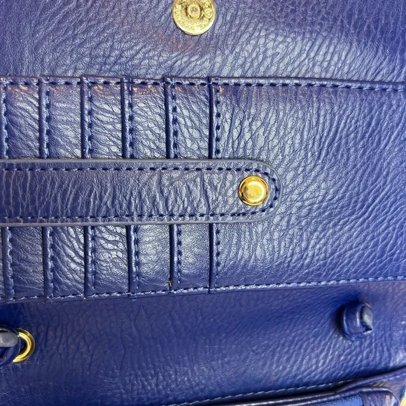 CLARKS ROYAL BLUE LEATHER WOVEN CROSSBODY - Picture 9 of 12